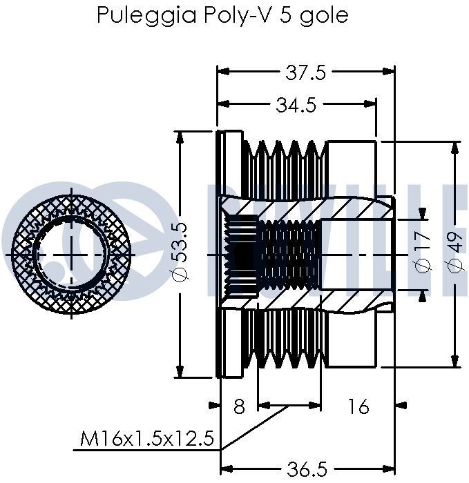 RUVILLE Vārpstas blīvgredzens, Kloķvārpsta 295403 Vārpstas blīvgredzens kloķvārpsta RUVILLE E-PACE 295403 lēti