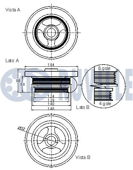 RUVILLE Kedja, oljepump 3450048 3450048 RUVILLE drivkedja Honda PRELUDE
