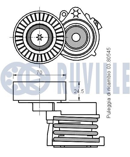 RUVILLE Guia, corrente de distribuição 3469011 Guia RUVILLE Mercedes-Benz GL 3469011