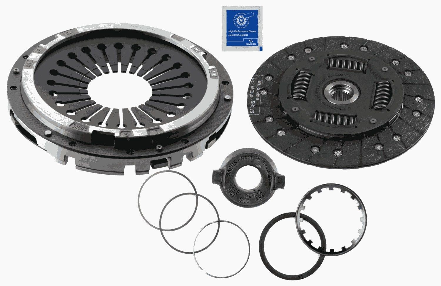 SACHS Kopplingssats 3000 951 025 SACHS 3000 951 025 komplett koppling Porsche 997 Cabriolet pris