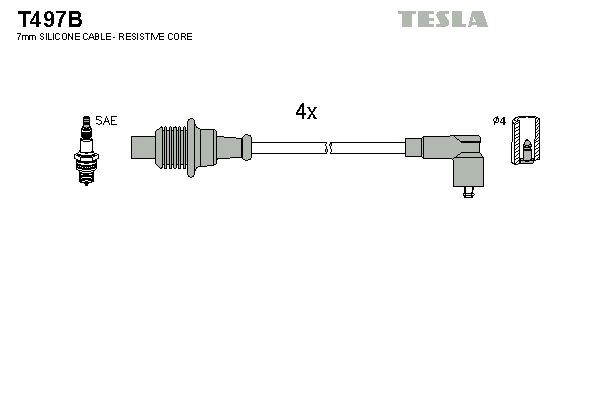 TESLA Sada zapaľovacích káblov T497B TESLA T497B Sada zapaľovacích káblov