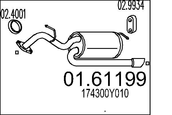 Marmitta MTS 01.61199 MTS 01.61199 Marmitte sport e universale Daihatsu TERIOS 2010