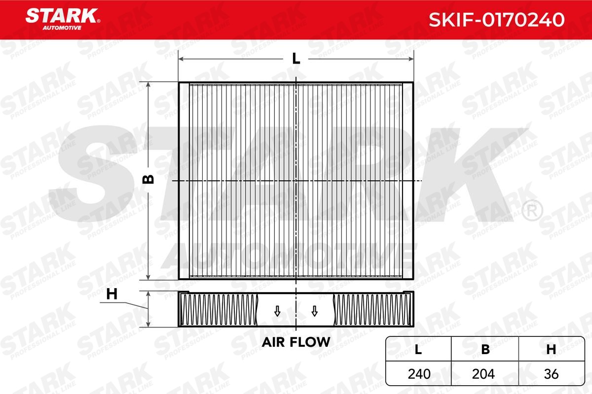 STARK Φίλτρο, αέρας εσωτερικού χώρου SKIF-0170240 SKIF-0170240 Φίλτρα καμπίνας CITROËN C8 STARK