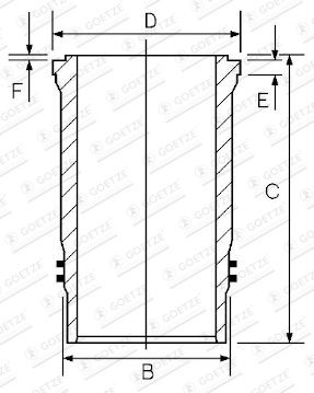 GOETZE ENGINE Cylinder Sleeve 14-458580-00 GOETZE ENGINE 14-458580-00 genuine Audi A3 8PA cylinder sleeve price