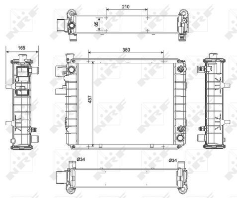 NRF Radiatore motore 52298 NRF 52298 costo Radiatore LOTUS Esprit S4 (082) originale