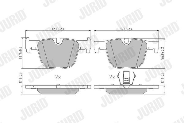 JURID Brake pad set 573354J 573354J JURID brake pads for BMW Z3