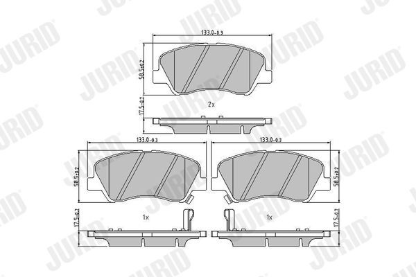 JURID Remblokken 573368J Kia SEPHIA Remblok JURID 573368J