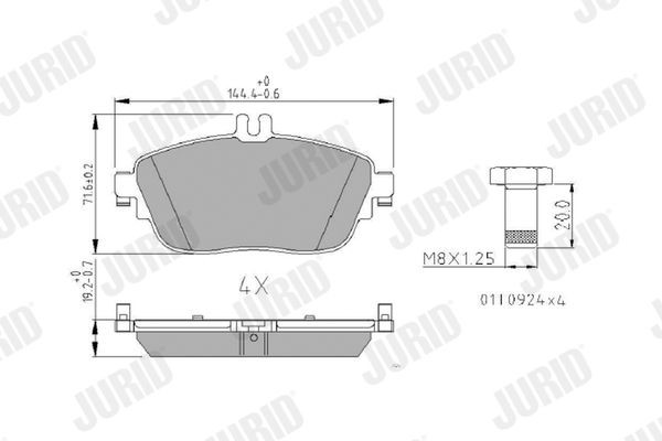 JURID Brake pad set 573403J 573403J JURID brake pad set INFINITI