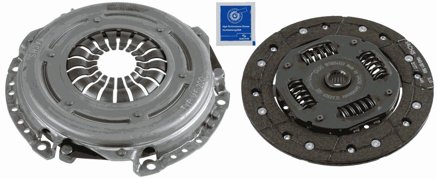 SACHS Clutch kit 3000 951 080 SACHS 3000 951 080 Clutch kit FORD Fiesta Mk6 Van 1.6 ST 182 hp 2017