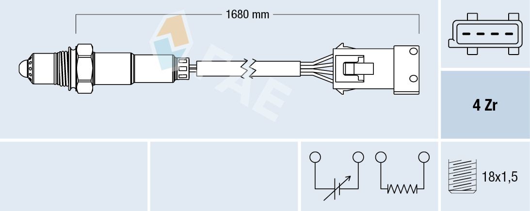 FAE Lambdatunnistin 77374 FAE 77374 VOLVO S90 (964) nox anturi