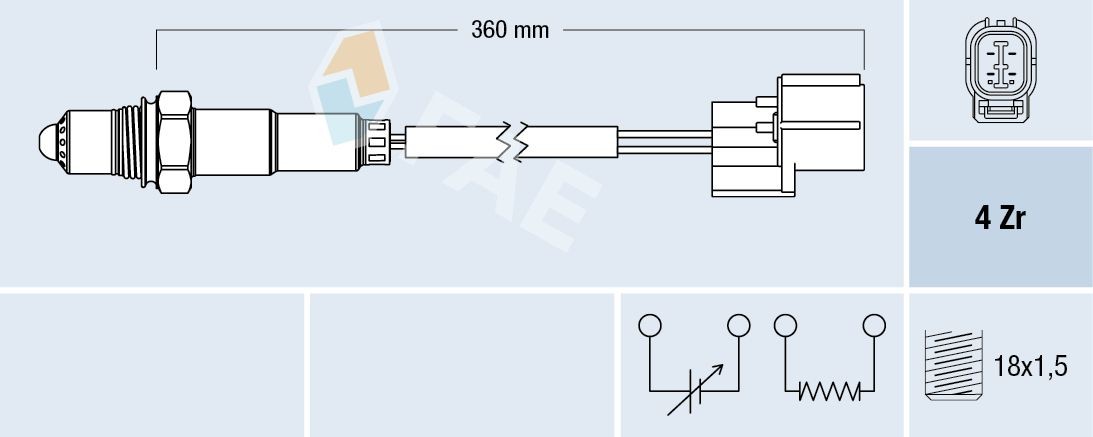 FAE Sonda lambda 77375 77375 costo Sonda lambda HONDA SHUTTLE FAE