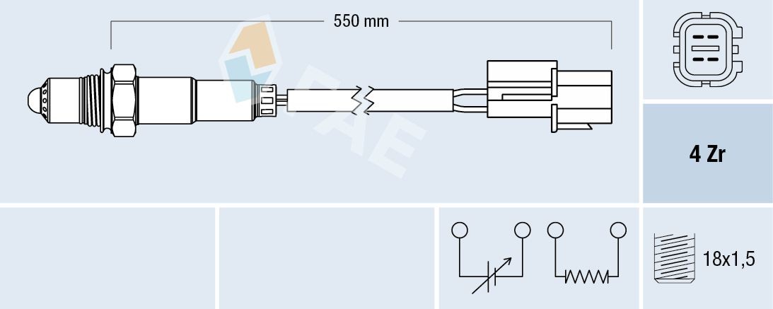 FAE Lambda sonda 77475 FAE 77475 Lambda sonda Hyundai TERRACAN originálne