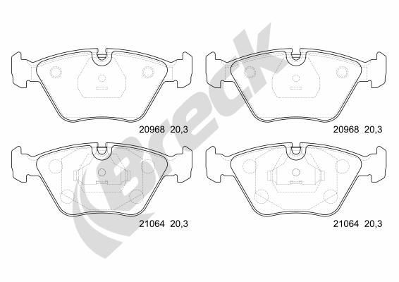BRECK Jarrupalat, levyjarru 20968 10 701 00 20968 10 701 00 BRECK Jarrupalat BMW 2-sarja