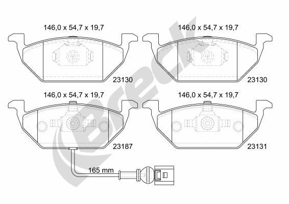 BRECK Plaquettes de frein 23131 00 702 10 Plaquettes de frein BRECK SKODA 23131 00 702 10