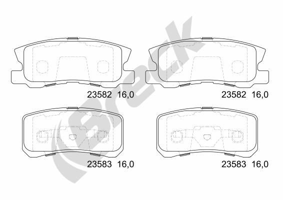 BRECK Brzdové doštičky/platničky 23582 00 702 00 23582 00 702 00 Brzdové obloženie PEUGEOT 301 BRECK