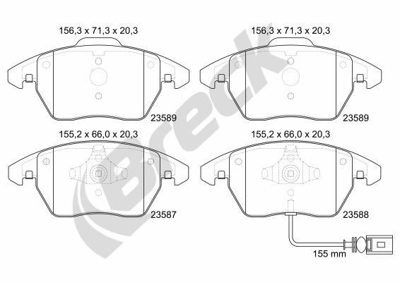 BRECK Brake pad set 23587 00 701 10 SUZUKI GRAND VITARA BRECK brake pads 235870070110