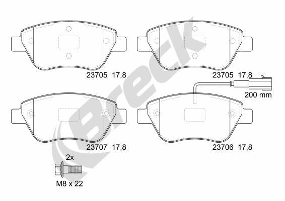 BRECK Kit pastiglie freni 23705 00 701 10 23705 00 701 10 costo Pastiglie dei freni HONDA CR-Z BRECK