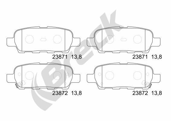BRECK Plaquettes de frein 23871 00 702 10 Plaquettes BRECK LEAF 23871 00 702 10 pas cher