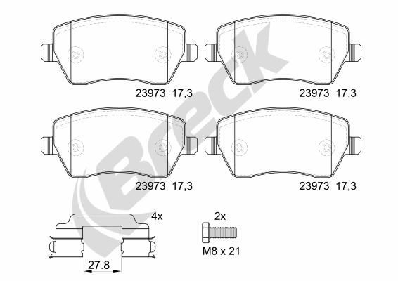 BRECK Bremseklosser 23973 00 702 00 Bremseklosser BRECK DACIA 23973 00 702 00