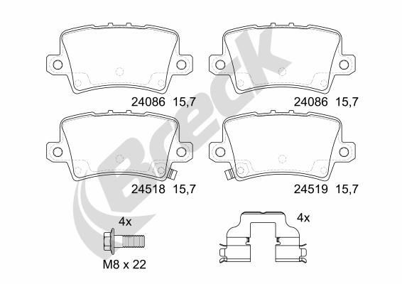 BRECK Remblokken 24086 00 704 10 Remblokkenset voor schijfrem BRECK CR-Z 24086 00 704 10 goedkoop