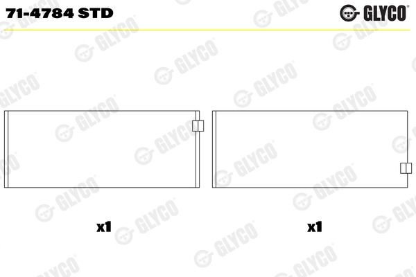 GLYCO Bronzina di biella 71-4784 STD 71-4784 STD Bronzine di biella MITSUBISHI SPACE STAR GLYCO costo