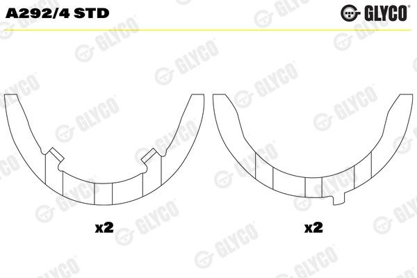 GLYCO Thrust Washer, crankshaft A292/4 STD GLYCO A292/4 STD CITROЁN BX thrust washers replacement