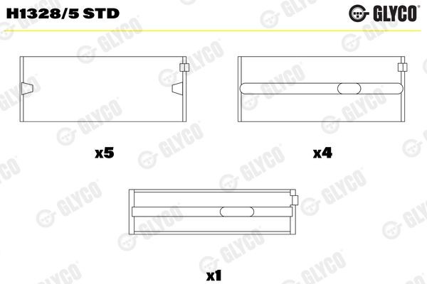 Chumaceira da cambota GLYCO H1328/5 STD GLYCO H1328/5 STD Chumaceira da cambota AUDI A4 2002