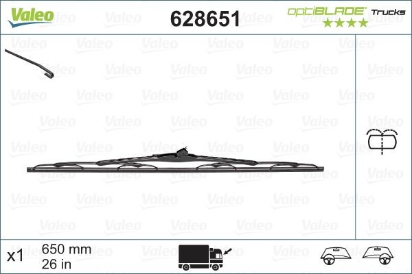 VALEO Tergicristalli 628651 VALEO 628651 Tergicristallo Seat RITMO originali