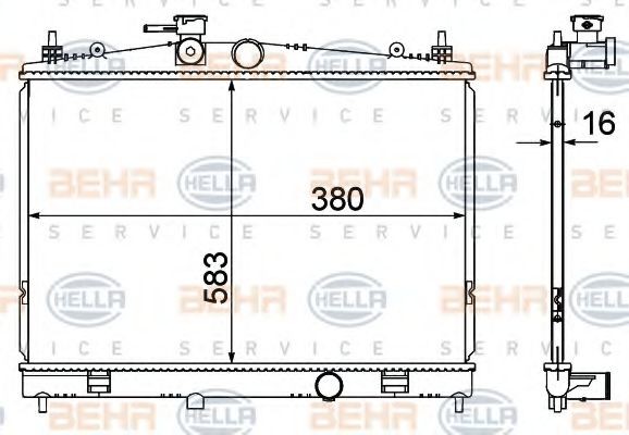 HELLA Ψυγείο, ψύξη κινητήρα 8MK 376 735-381 Ψυγειο νερου HELLA Nissan PRIMERA 8MK 376 735-381