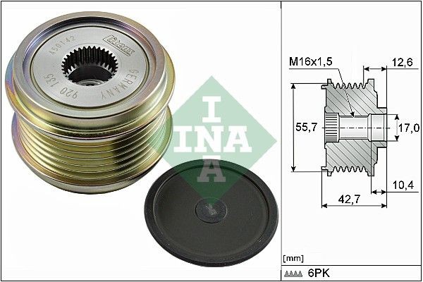 INA Ģeneratora brīvgaitas mehānisms 535 0276 10 Ģeneratora brīvgaitas mehānisms INA Audi 90 535 0276 10