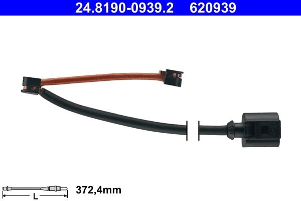 ATE Témoin d'usure de plaquette de frein 24.8190-0939.2 ATE 24.8190-0939.2 d'origine Kit de contact avertisseur usure des garnitures de freins CITROЁN XSARA prix