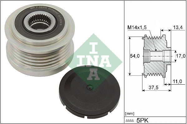 INA Dispositivo ruota libera alternatore 535 0278 10 INA 535 0278 10 costo Puleggia alternatore Fiat 500L originale
