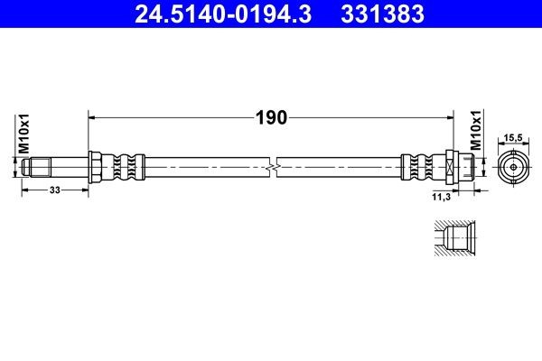 ATE Pidurivoolik 24.5140-0194.3 ATE 24.5140-0194.3 Pidurivoolik