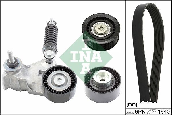 INA Jogo de correias trapezoidais estriadas 529 0104 10 INA 529 0104 10 Correia serpentina Jaguar custo originais