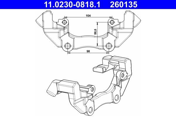 ATE Support, étrier de frein 11.0230-0818.1 Volvo XC40 Joint d'étanchéité piston d'étrier de frein ATE 11.0230-0818.1