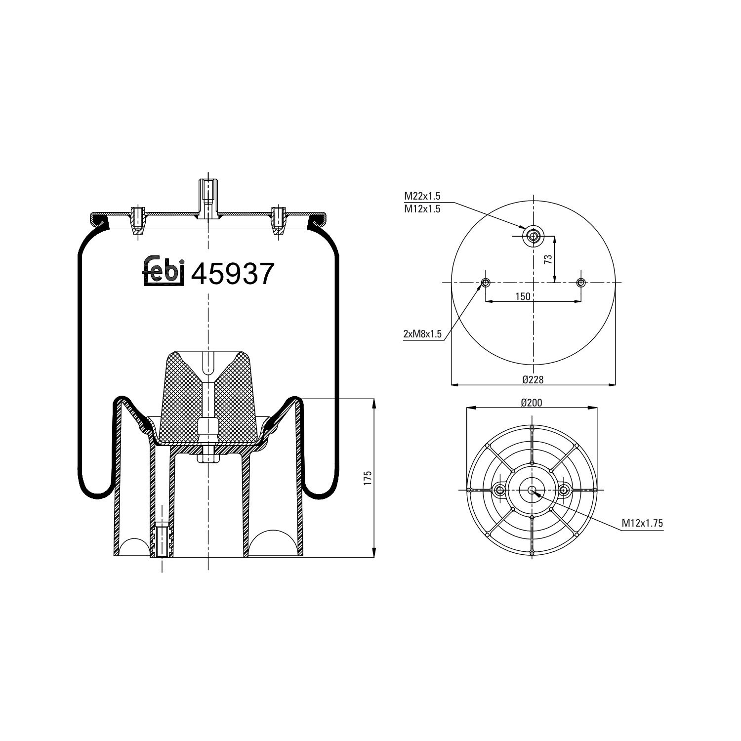 FEBI BILSTEIN Lõõts,õhkvedrustus 45937 45937 Õhkvedrustus FORD KA FEBI BILSTEIN