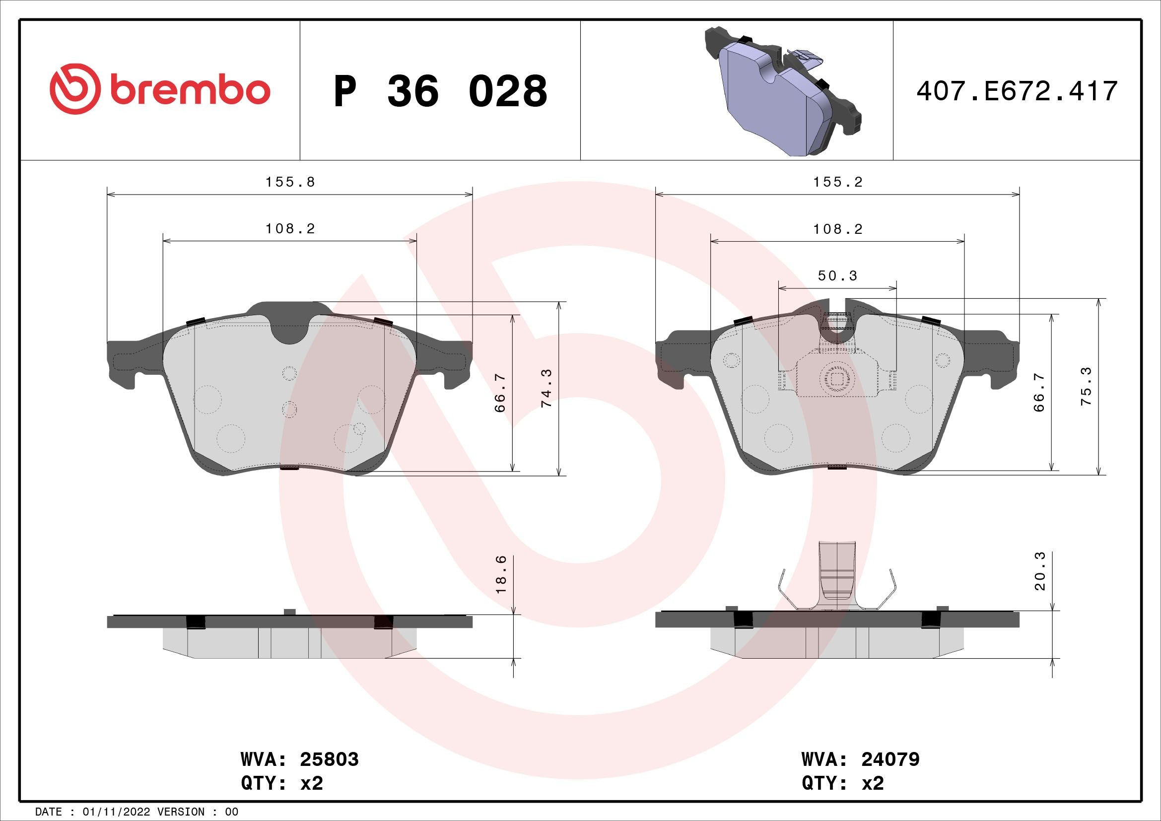 BREMBO Plaquettes de frein P 36 028 BREMBO P 36 028 Plaquette de frein sport PLYMOUTH NEON II pas cher