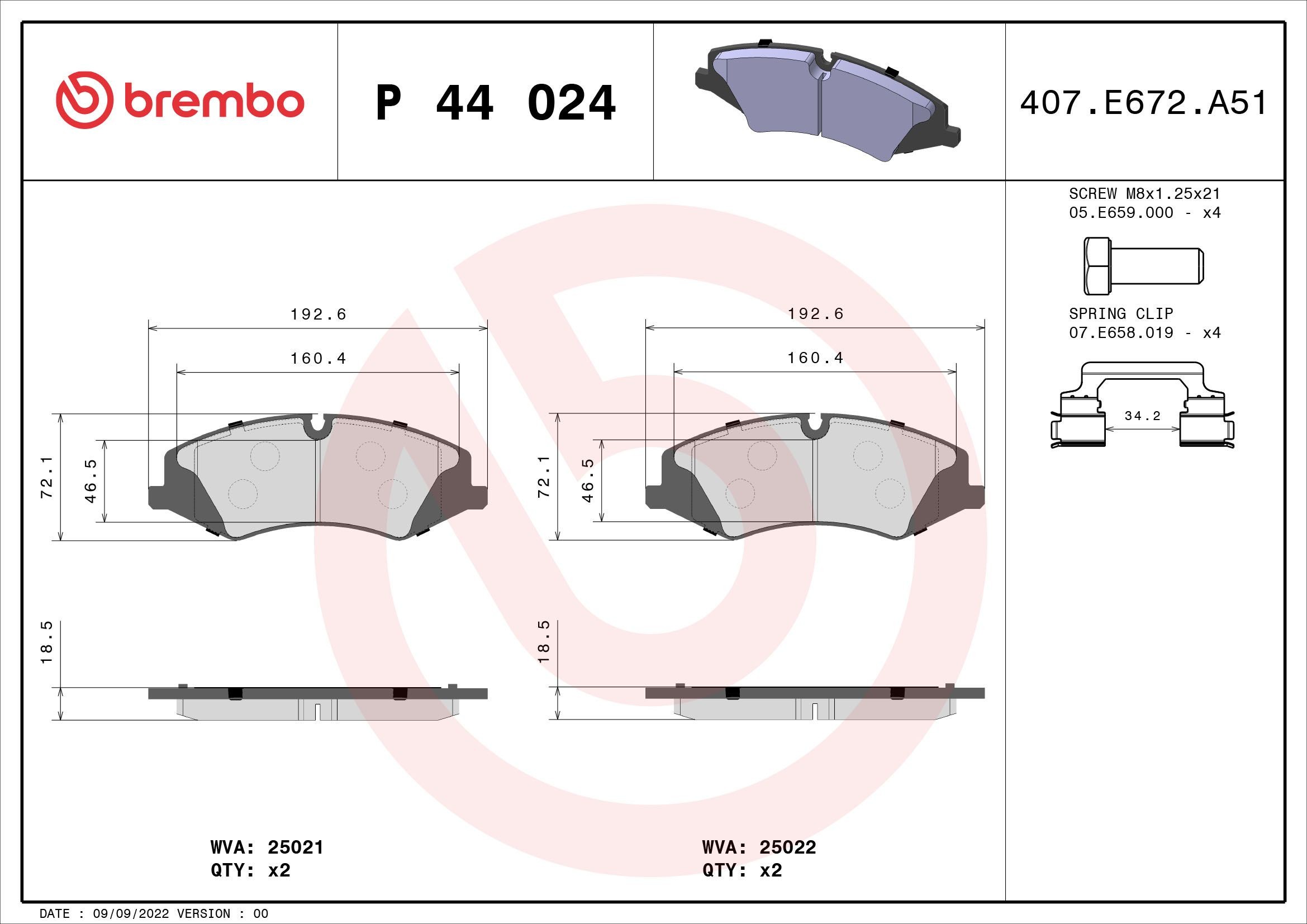 BREMBO Jarrupalat, levyjarru P 44 024 BREMBO P 44 024 Jarrupalat, levyjarru LAND ROVER Range Rover Sport (L494) 3.0 SDV6 Hybrid 4x4 354 hv 2016