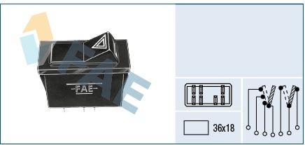 FAE Interruptor 62350 Kit eléctrico, dispositivo de reboque FAE BRERA 62350 baratos