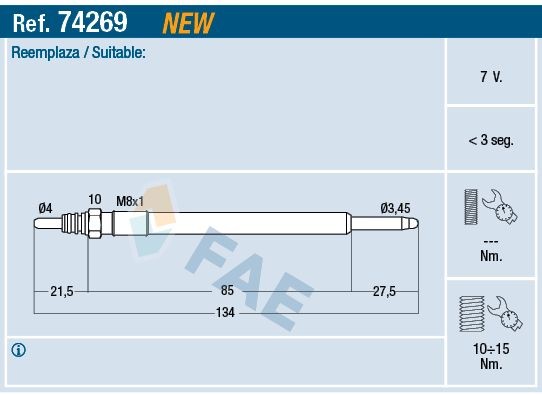 FAE Eelsüüteküünlad 74269 Eelsüüteküünal FAE Audi A4 74269