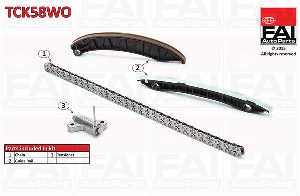 Kit catena distribuzione FAI AutoParts TCK58WO FAI AutoParts TCK58WO costo Kit catena distribuzione Renault SCÉNIC 2006