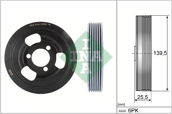 INA Remenica kľukového hriadeľa 544 0096 10 INA 544 0096 10 Remenica kľukového hriadeľa OPEL Astra L Hatchback (C02) za nízku cenu