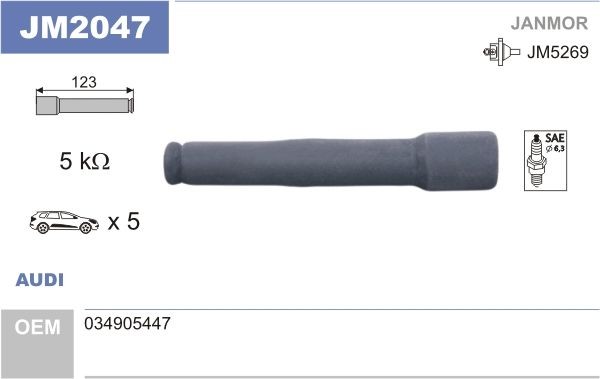 JANMOR Φις, πολλαπλασιαστής JM2047 JM2047 Φις, μπουζί DODGE CALIBER JANMOR