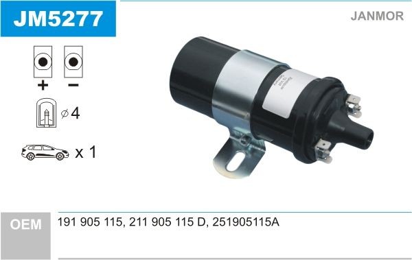 JANMOR Zapaľovacia cievka JM5277 JM5277 Zapaľovacia cievka JANMOR AUDI Q7