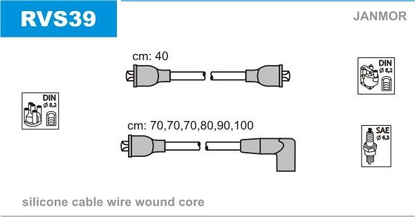 JANMOR Kit cavi candele RVS39 JANMOR RVS39 Kit cavi accensione Alfa Romeo STELVIO originali
