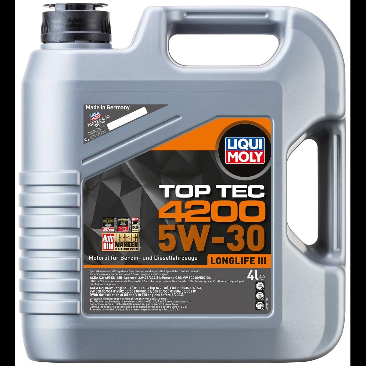 LIQUI MOLY Olej silnikowy 3715 LIQUI MOLY Top Tec, 4200 3715 Silnik AUDI Q3 (F3B)