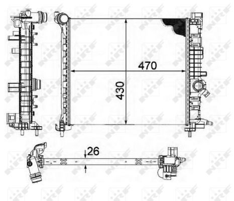 NRF Kylare 58476 NRF 58476 vattenkylare Opel Meriva B pris