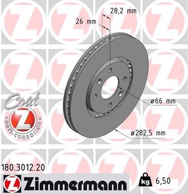 ZIMMERMANN Jarrulevy 180.3012.20 180.3012.20 ZIMMERMANN COAT Z Jarrulevyt CITROЁN C-CROSSER