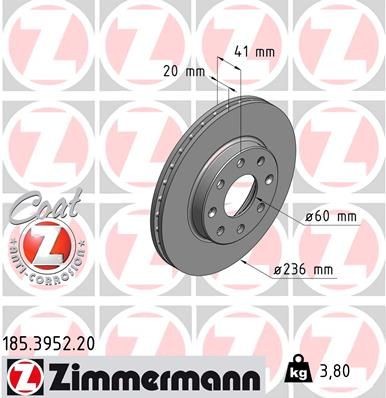 ZIMMERMANN Piduriketas 185.3952.20 185.3952.20 Sport pidurikettad ZIMMERMANN CHEVROLET CAPTIVA