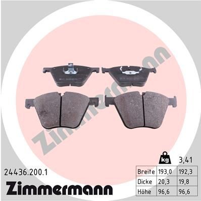 ZIMMERMANN Bremseklosser 24436.200.1 Bremsekloss-sett BMW F16, F86 24436.200.1 ZIMMERMANN